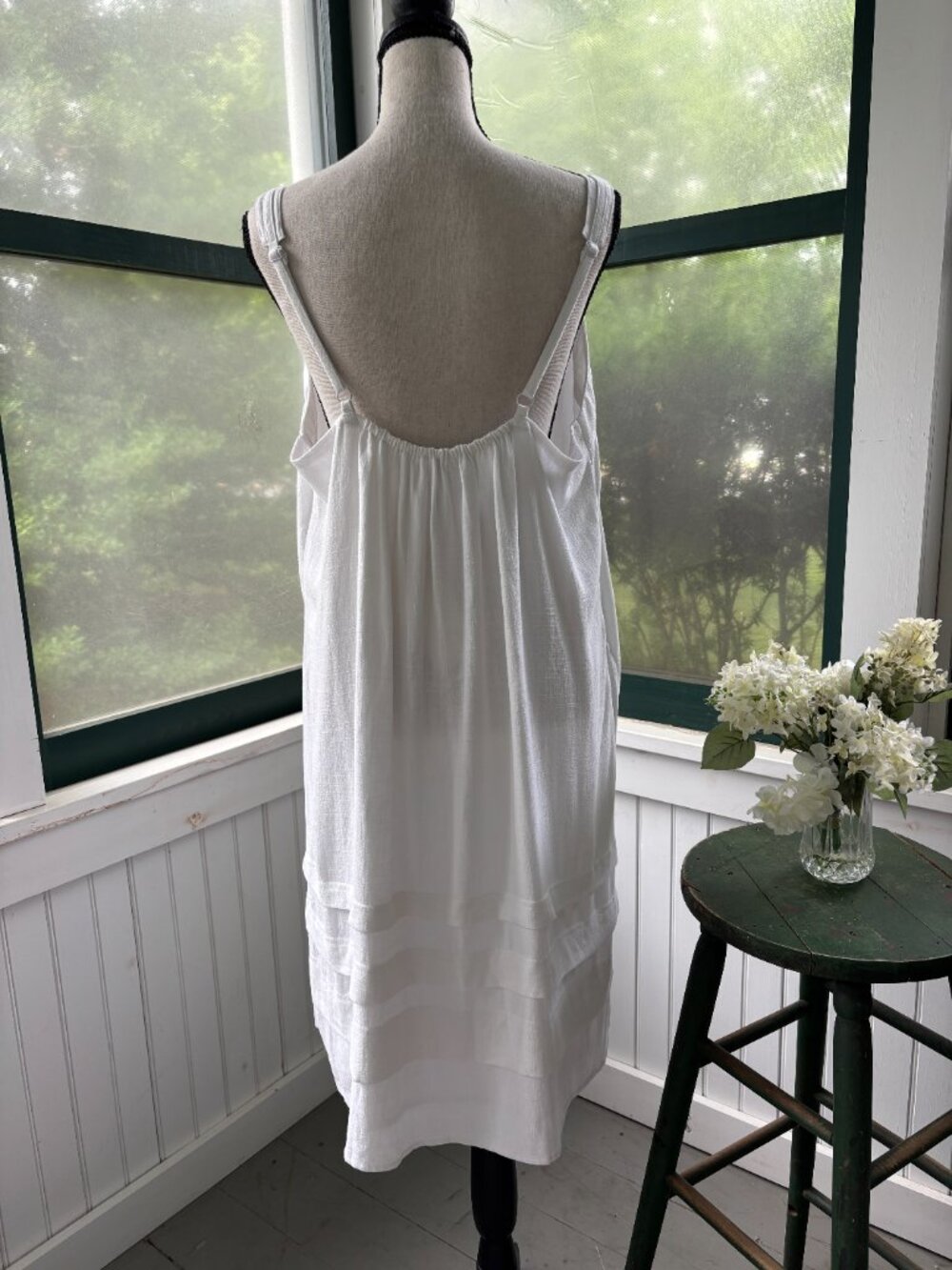 Splendid Collection Tiered Ruffle Midi Dress | White | Size XL | New with Tags - Picture 4 of 8